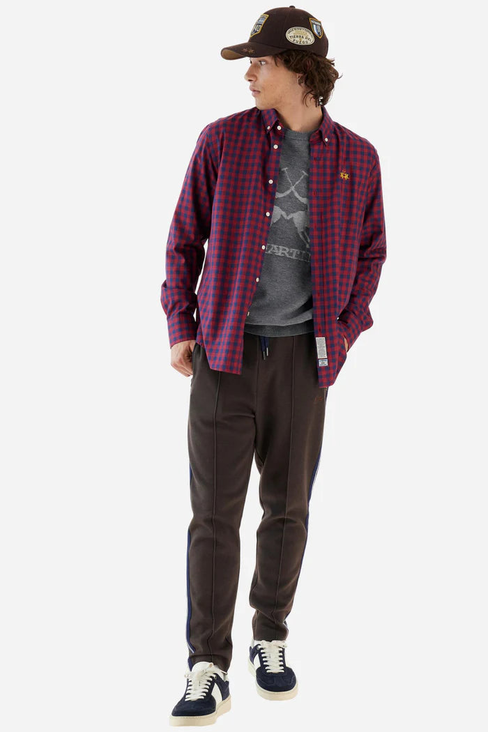 La Martina Men's Check Poplin Shirt | Red/Blue