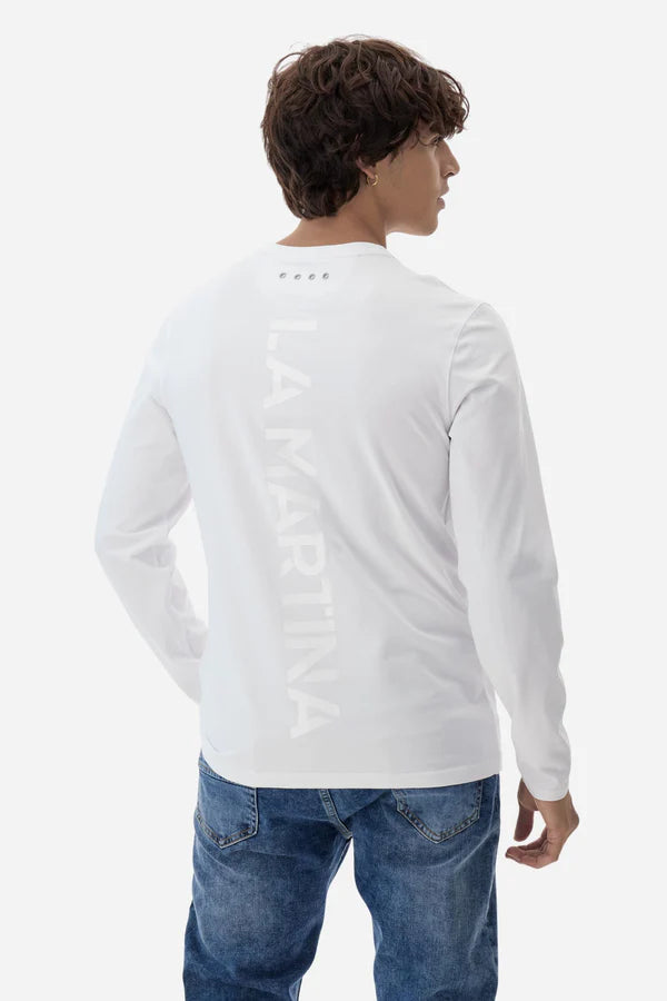 La Martina Men’s Long-sleeve T-shirt Fluid Jersey AAP | White