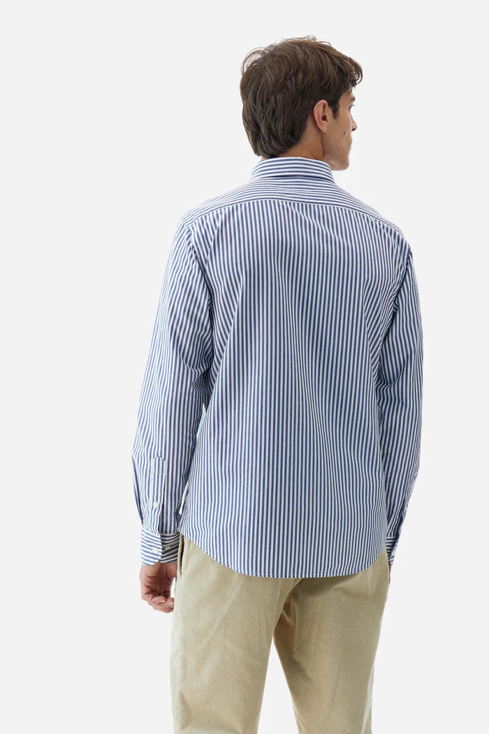 La Martina Men’s Bicolor striped Poplin Shirt  | Blue/White