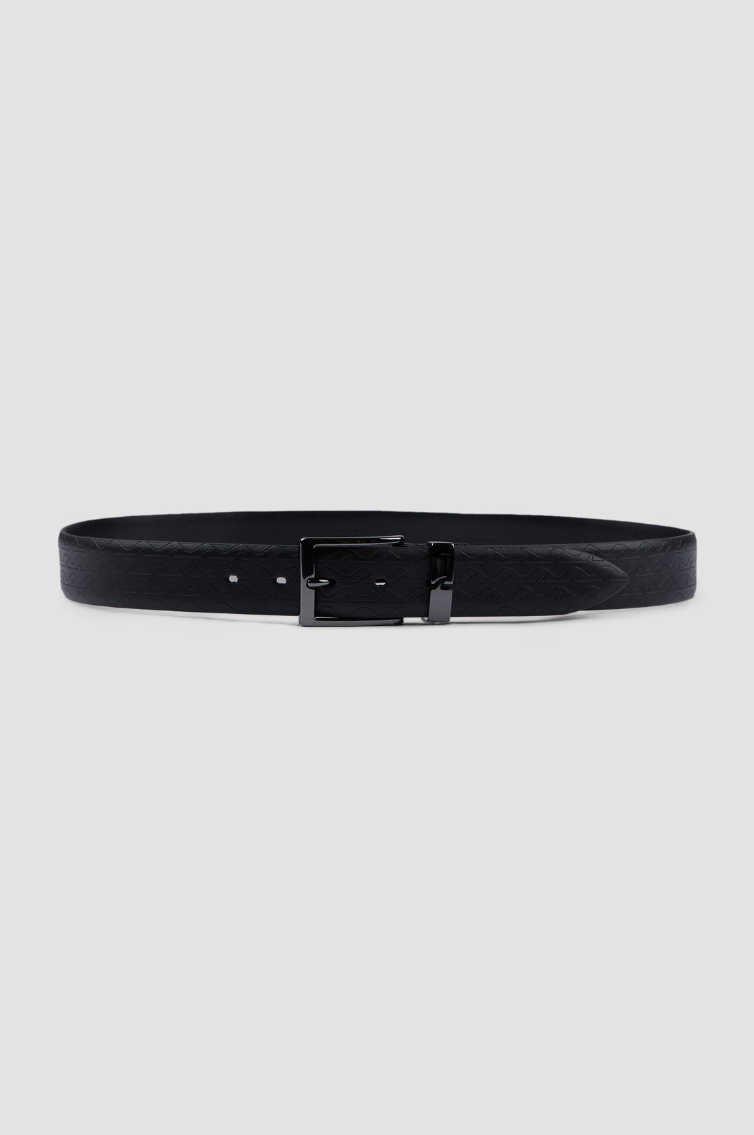 Paul & Shark Monogram Leather Belt | Black