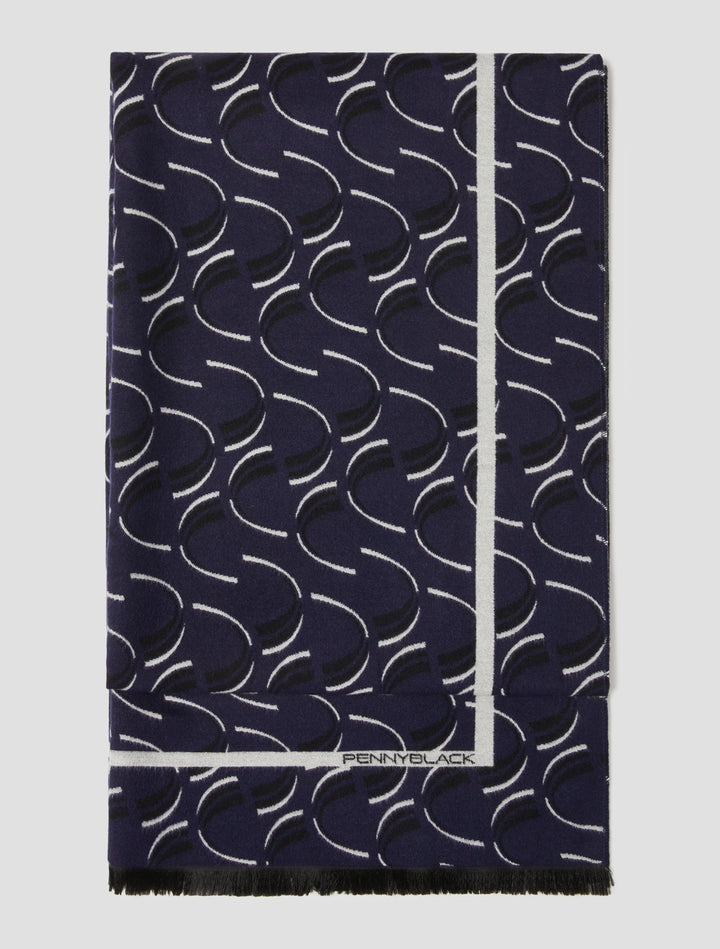 PennyBlack Fagiani Stole | Navy Graphic