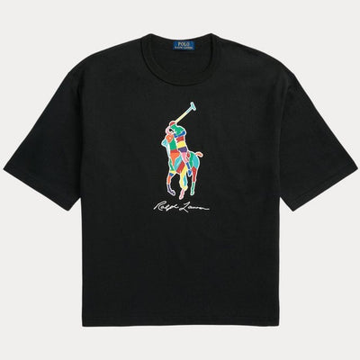 Ralph Lauren Relaxed Fit T-Shirt με Μεγάλο Πόνυ | Μαύρο