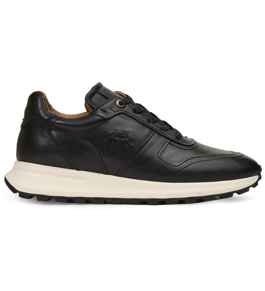 La Martina Men's Leather Athletic Sneakers | Black