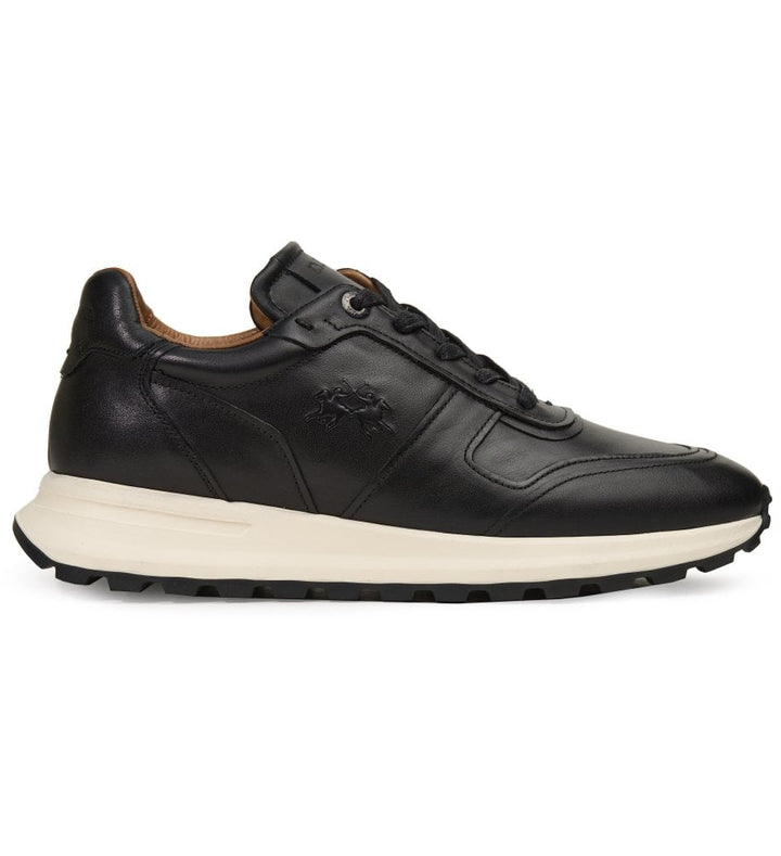 La Martina Men's Leather Athletic Sneakers | Black