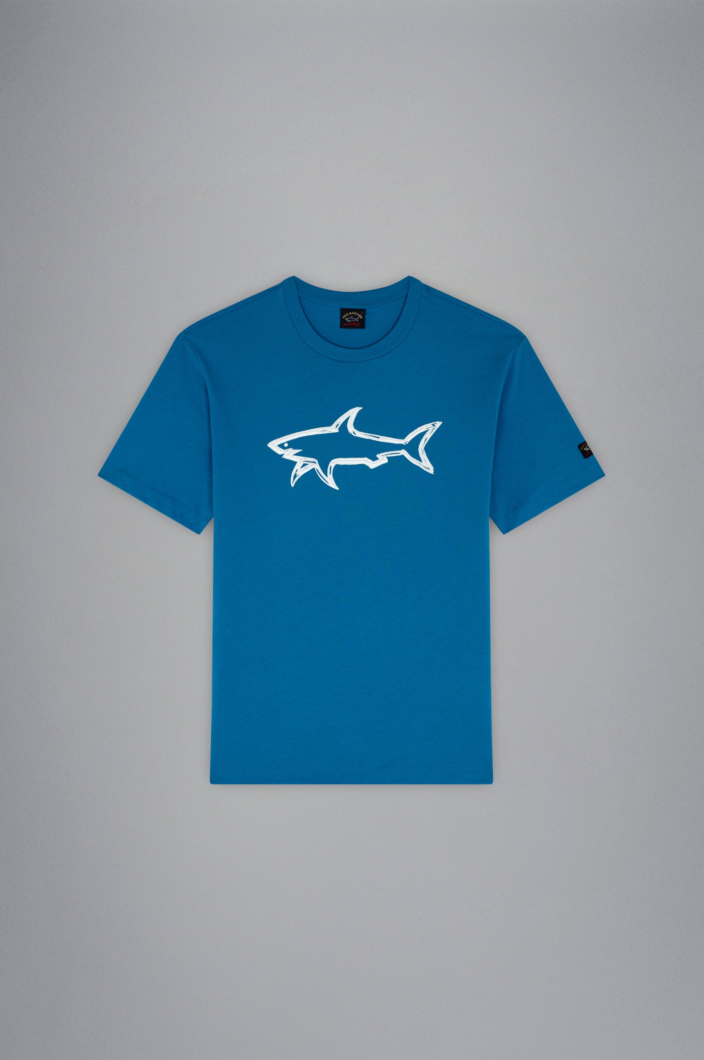 Paul & Shark Βαμβακερό T-shirt με Καρχαρία | Μπλε Azure