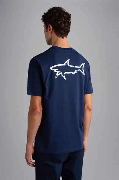 Paul & Shark T-Shirt με Καρχαρία και P&S Σήμα | Σκούρο Μπλε