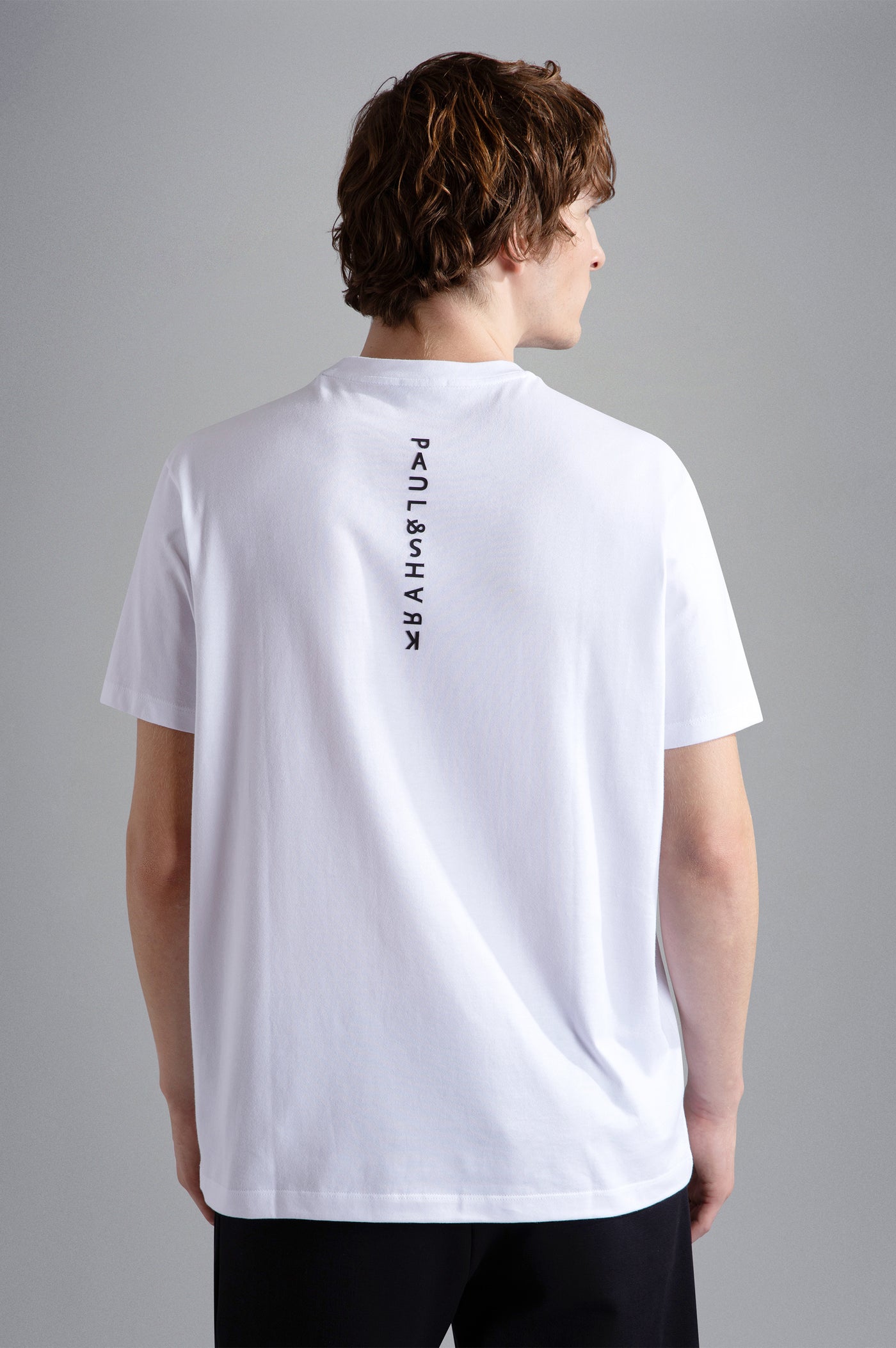 Paul & Shark Βαμβακερό T-shirt με Κέντημα και P&S Τύπωμα | Λευκό