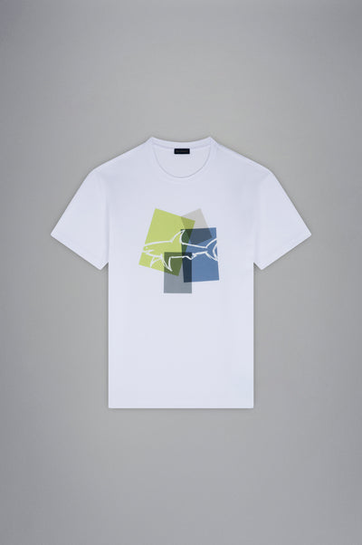 Paul & Shark Βαμβακερό T-shirt με Καρχαρία | Λευκό