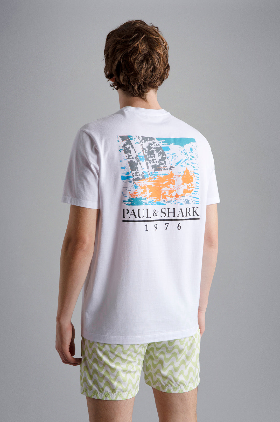 Paul & Shark Βαμβακερό T-shirt με Ιστιοπλοϊκό Τύπωμα | Λευκό