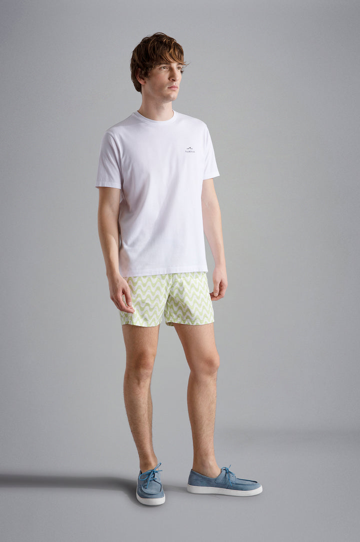 Paul & Shark Βαμβακερό T-shirt με Ιστιοπλοϊκό Τύπωμα | Λευκό