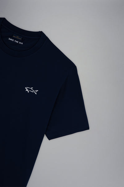 Paul & Shark Seaqual® Yarn T-shirt με Καρχαρία και Save the Sea Τύπωμα | Σκούρο Μπλε