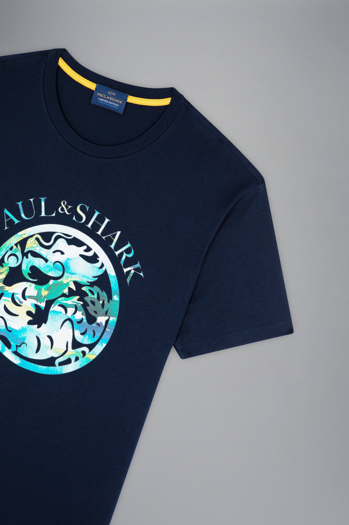 Paul & Shark Βαμβακερό T-shirt Year of the Dragon | Σκούρο Μπλε