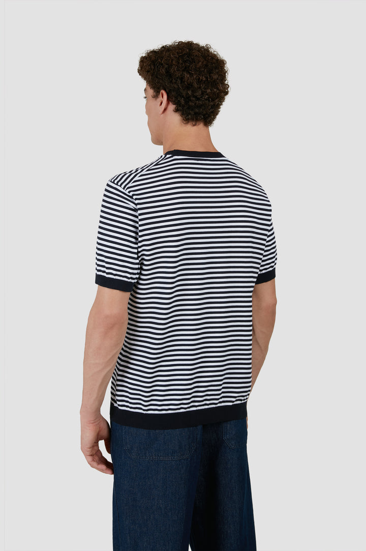 Paul & Shark Cool Touch Βαμβακερό T-shirt | Σκούρο Μπλε/Λευκό