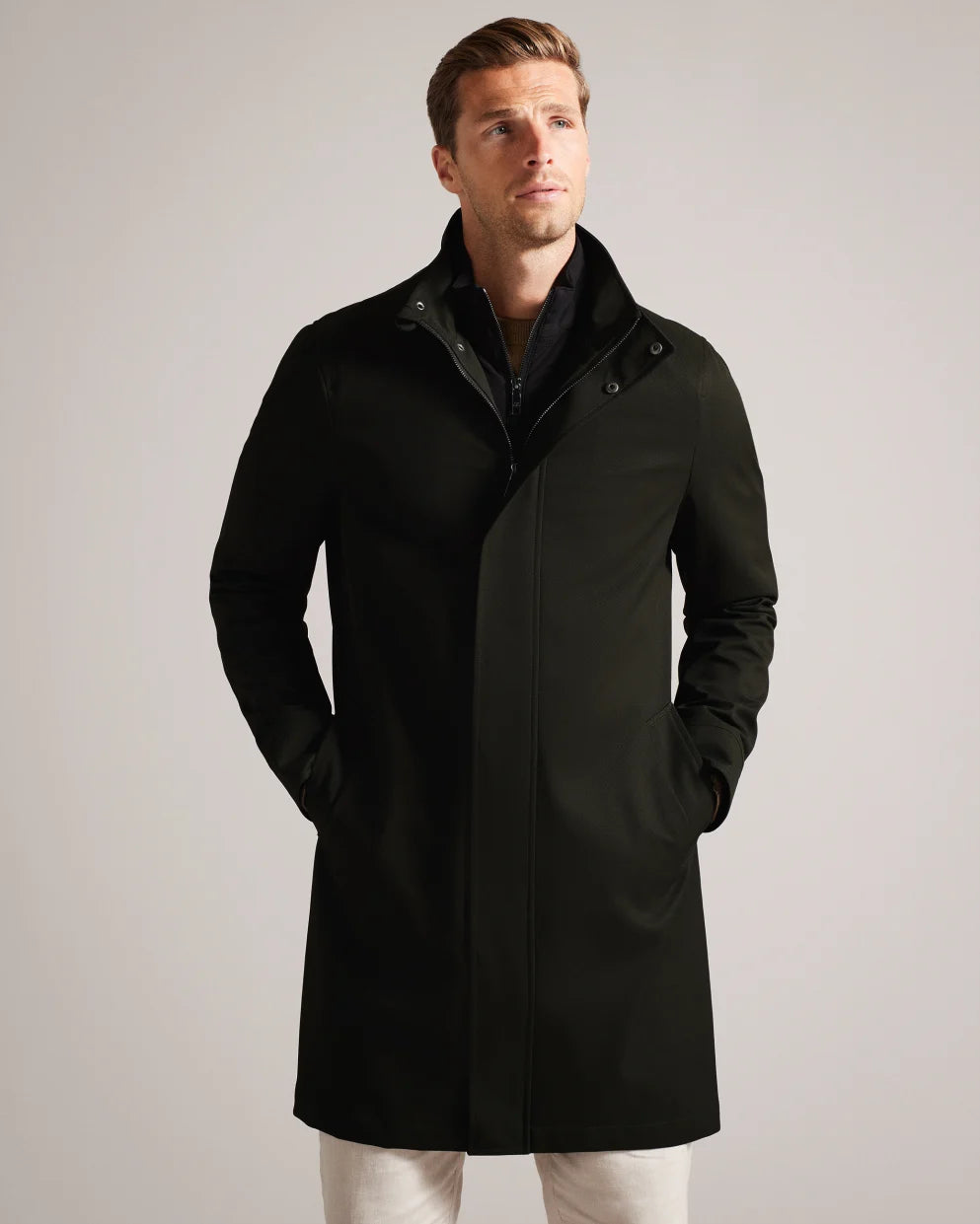 Ted Baker Erolson Μακριά Funnel Neck Καπαρντίνα | Κυπαρισσί