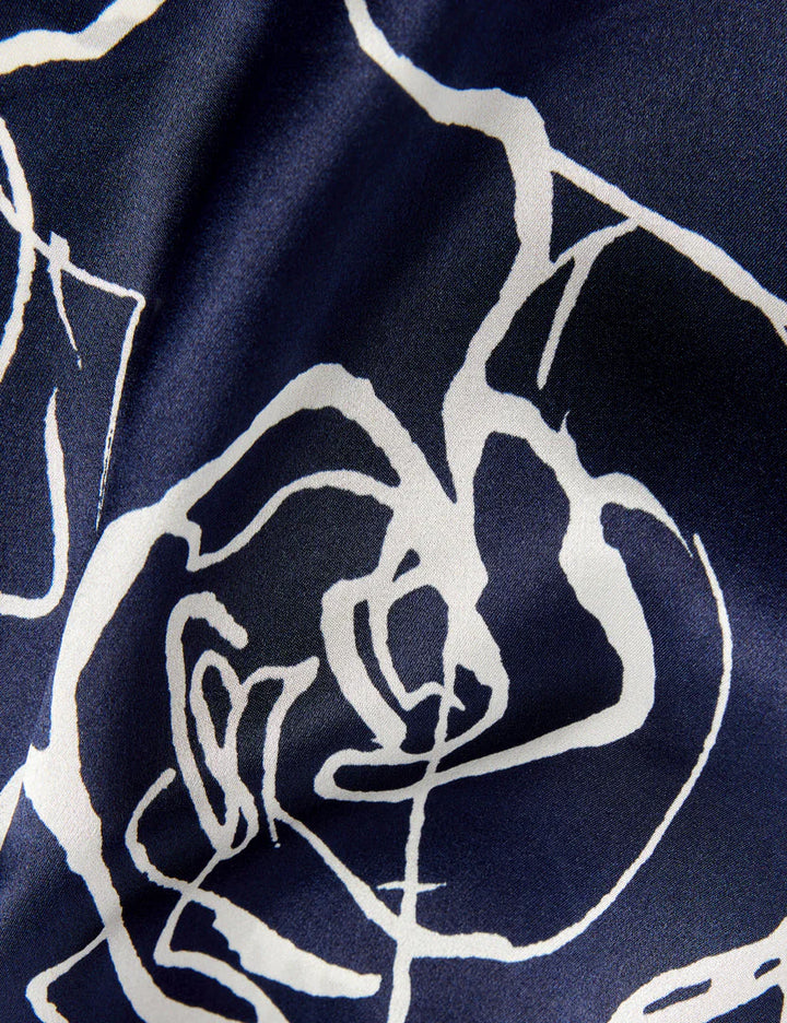 Ted Baker Dennise Linear Rose Silk Square Scarf | Navy-