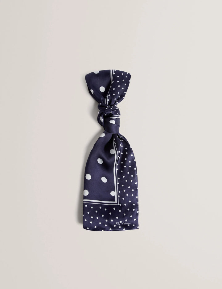 Ted Baker Gills Polka Dot Print Long Satin Scarf | Navy