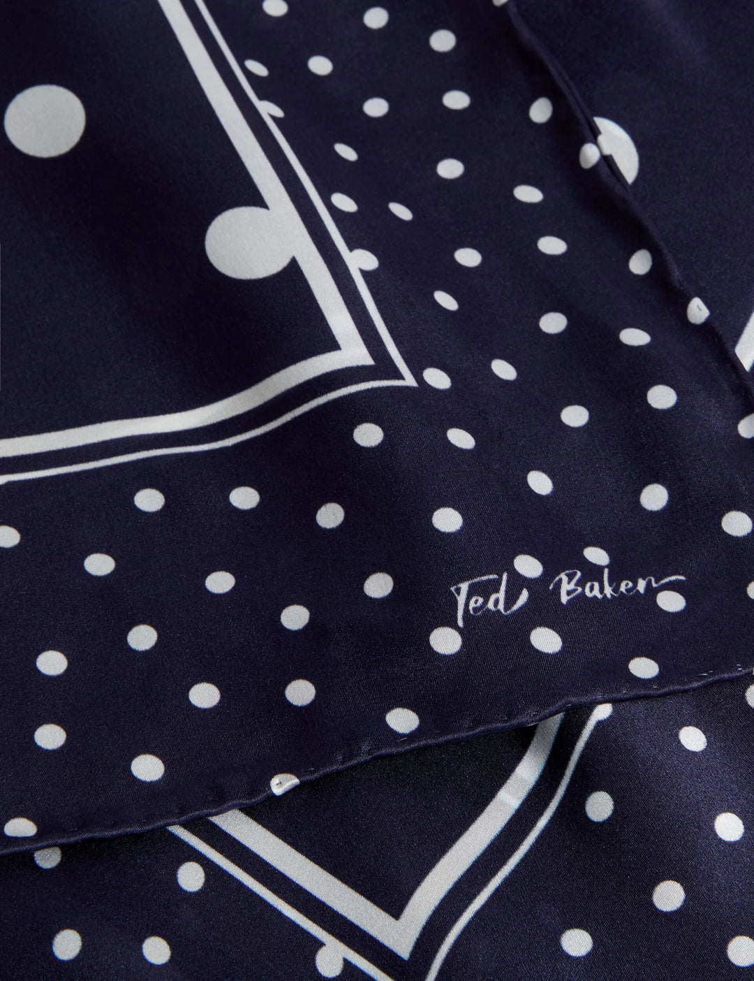 Ted Baker Gills Polka Dot Print Long Satin Scarf | Navy