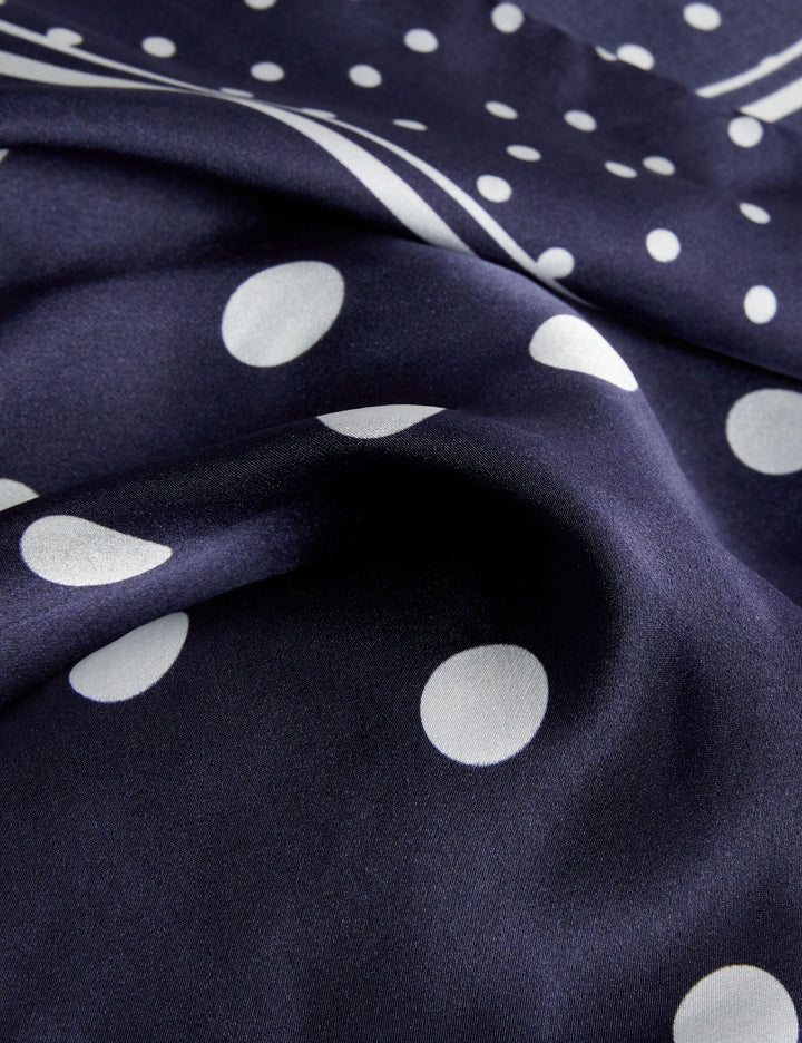 Ted Baker Gills Polka Dot Print Long Satin Scarf | Navy