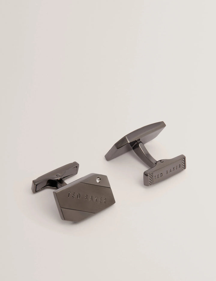 Ted Baker Criis Brushed Metal Cufflinks | Gunmetal