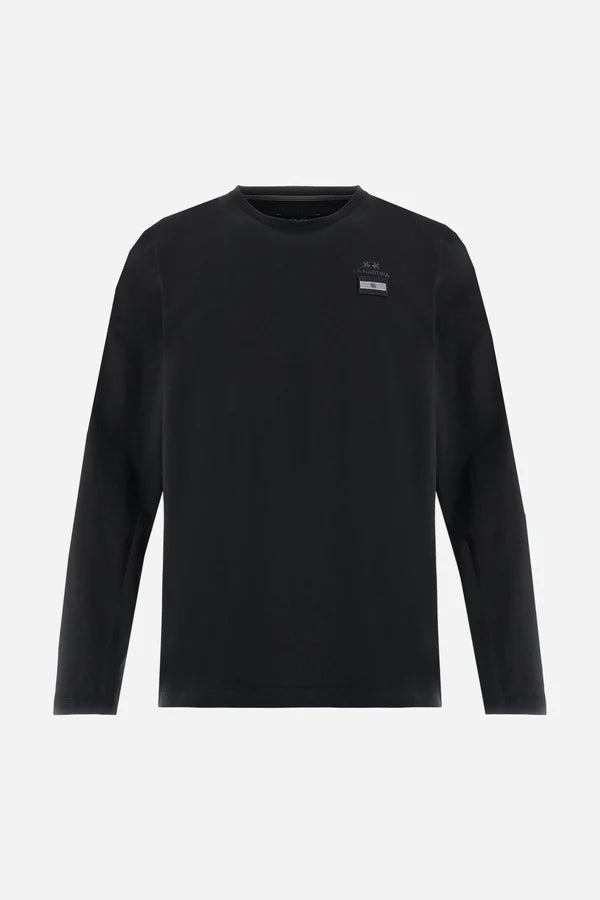 La Martina Men’s Long-sleeve T-shirt Fluid Jersey AAP | Black