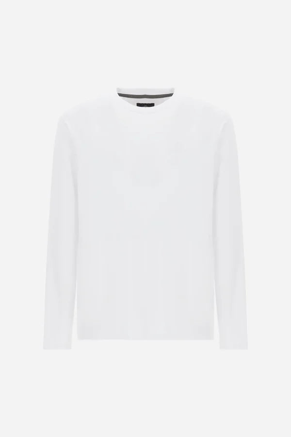 La Martina Men’s Long-sleeve T-shirt Fluid Jersey AAP | White