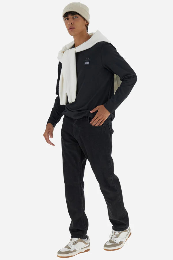 La Martina Men’s Long-sleeve T-shirt Fluid Jersey AAP | Black
