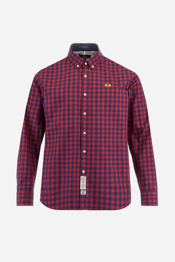 La Martina Men's Check Poplin Shirt | Red/Blue