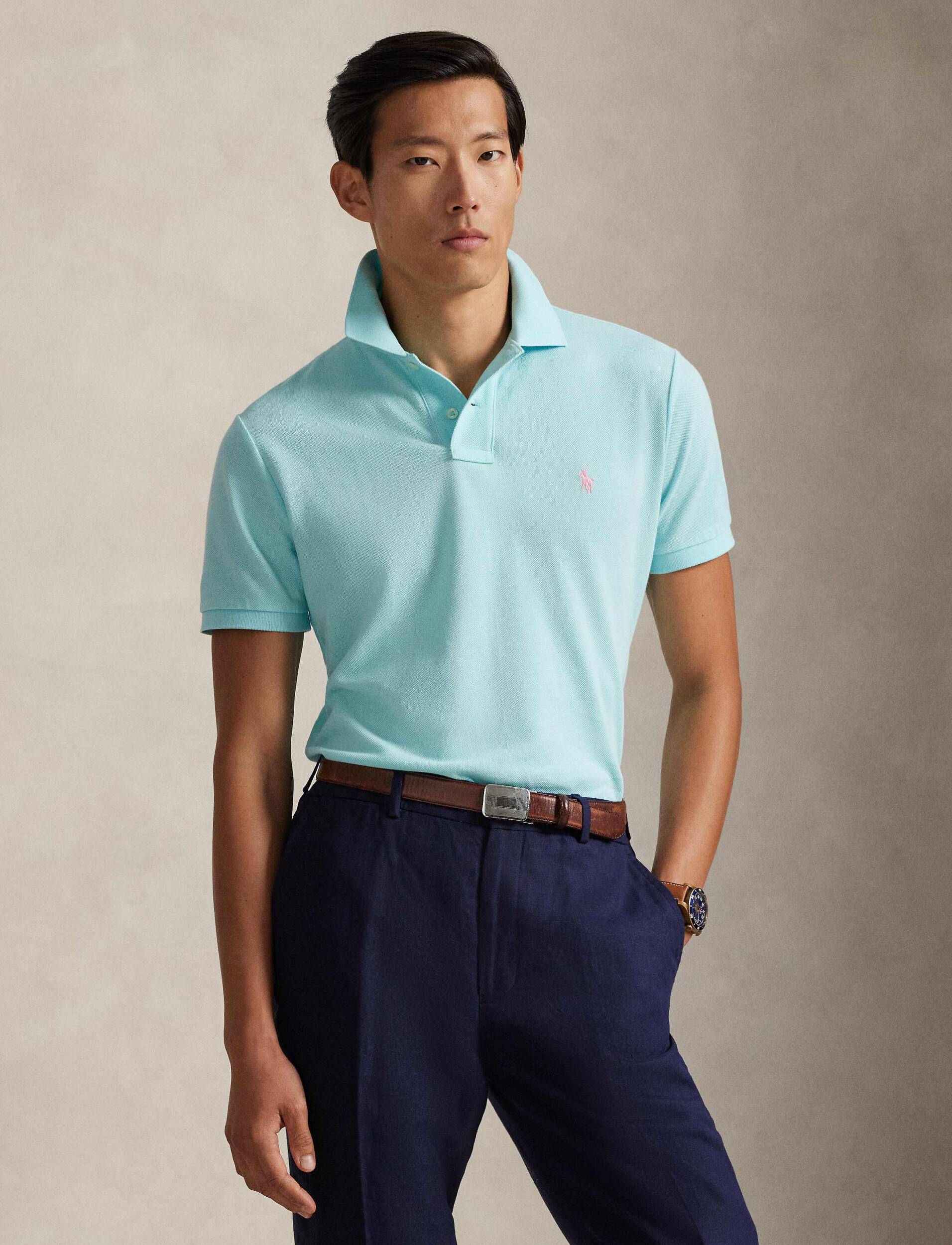 Ralph Lauren The Iconic Mesh Polo Shirt | New Aqua – GIANNOPOULOS.GR