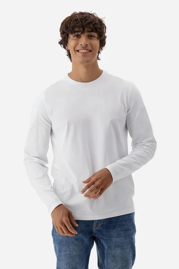 La Martina Men’s Long-sleeve T-shirt Fluid Jersey AAP | White