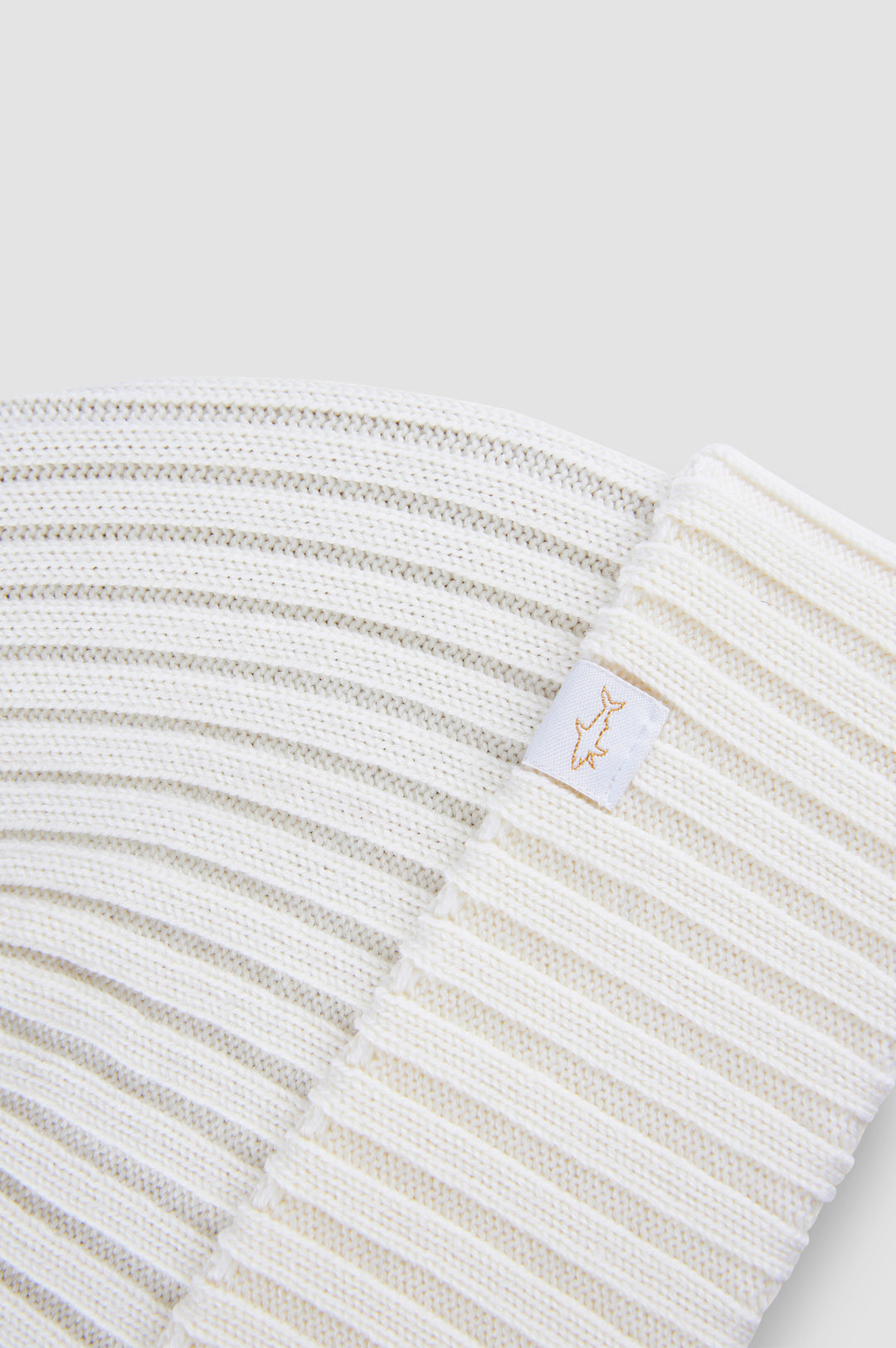 Paul & Shark Shark Tag Soft Cool Touch Wool Beanie | Ecru