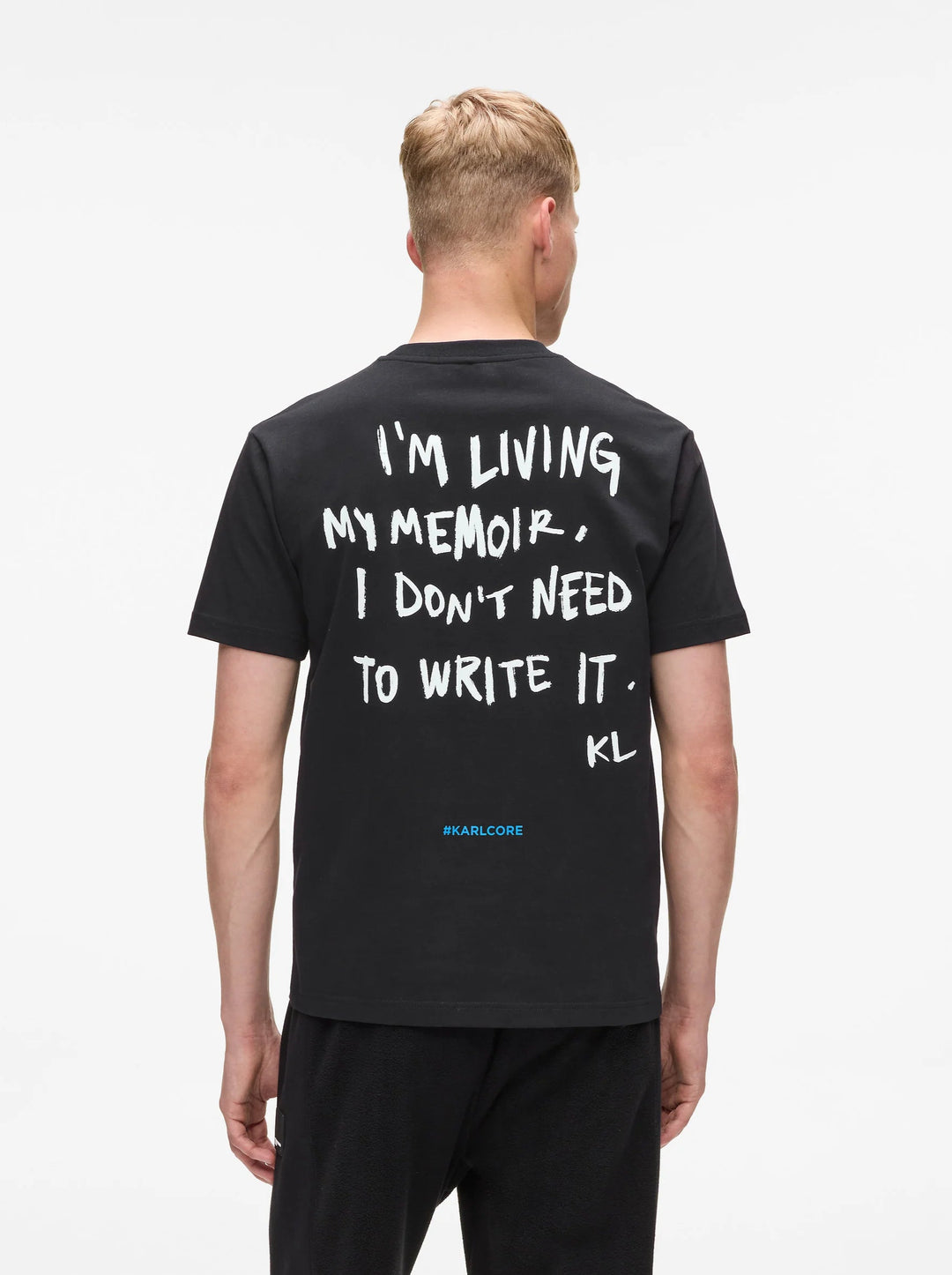 Karl Lagerfeld Men's Regular Karl Quote T-shirt | Black