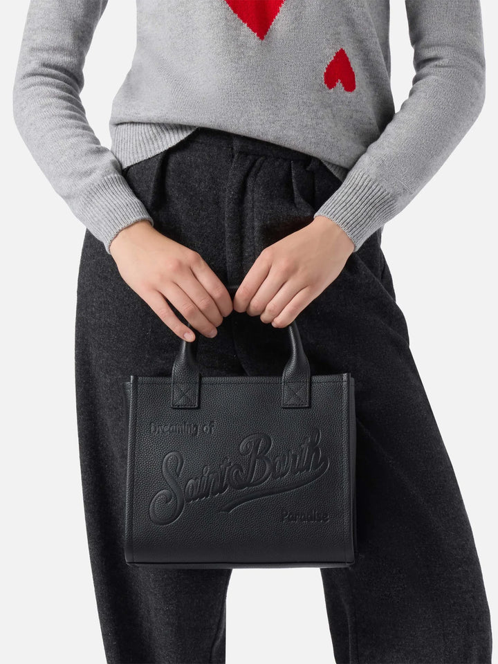 MC2 Saint Barth Vanity Midi Grain Leather Bag | Black