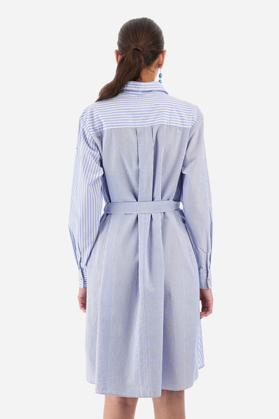 La Martina Βαμβακερό Φόρεμα Κανονικής Γραμμής-Yamini | Μπλε/Λευκό