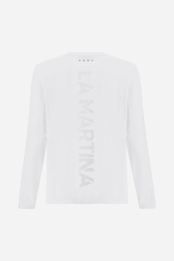 La Martina Men’s Long-sleeve T-shirt Fluid Jersey AAP | White