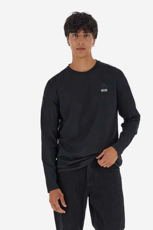 La Martina Men’s Long-sleeve T-shirt Fluid Jersey AAP | Black