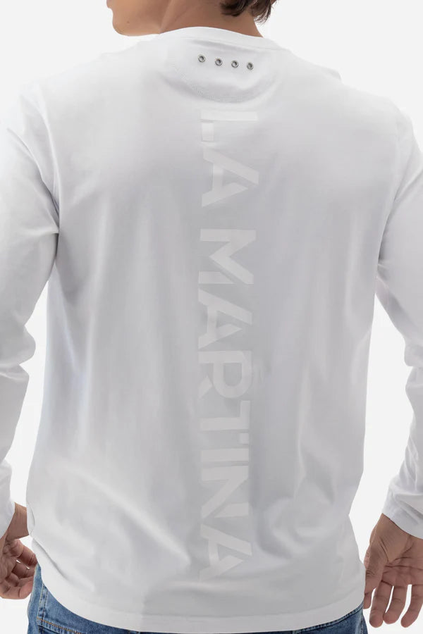 La Martina Men’s Long-sleeve T-shirt Fluid Jersey AAP | White