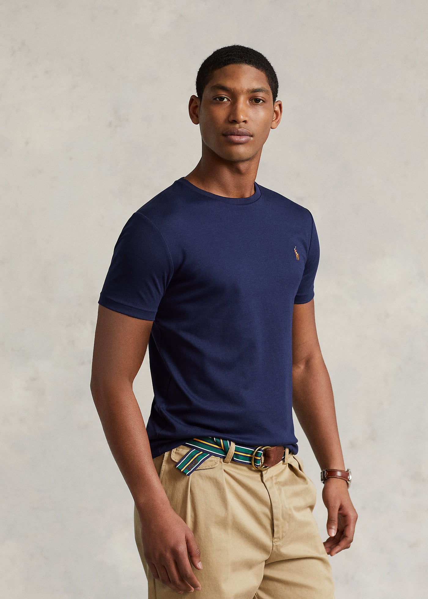 Ralph Lauren Custom Slim Fit T-Shirt από Soft Cotton | Σκούρο Μπλε
