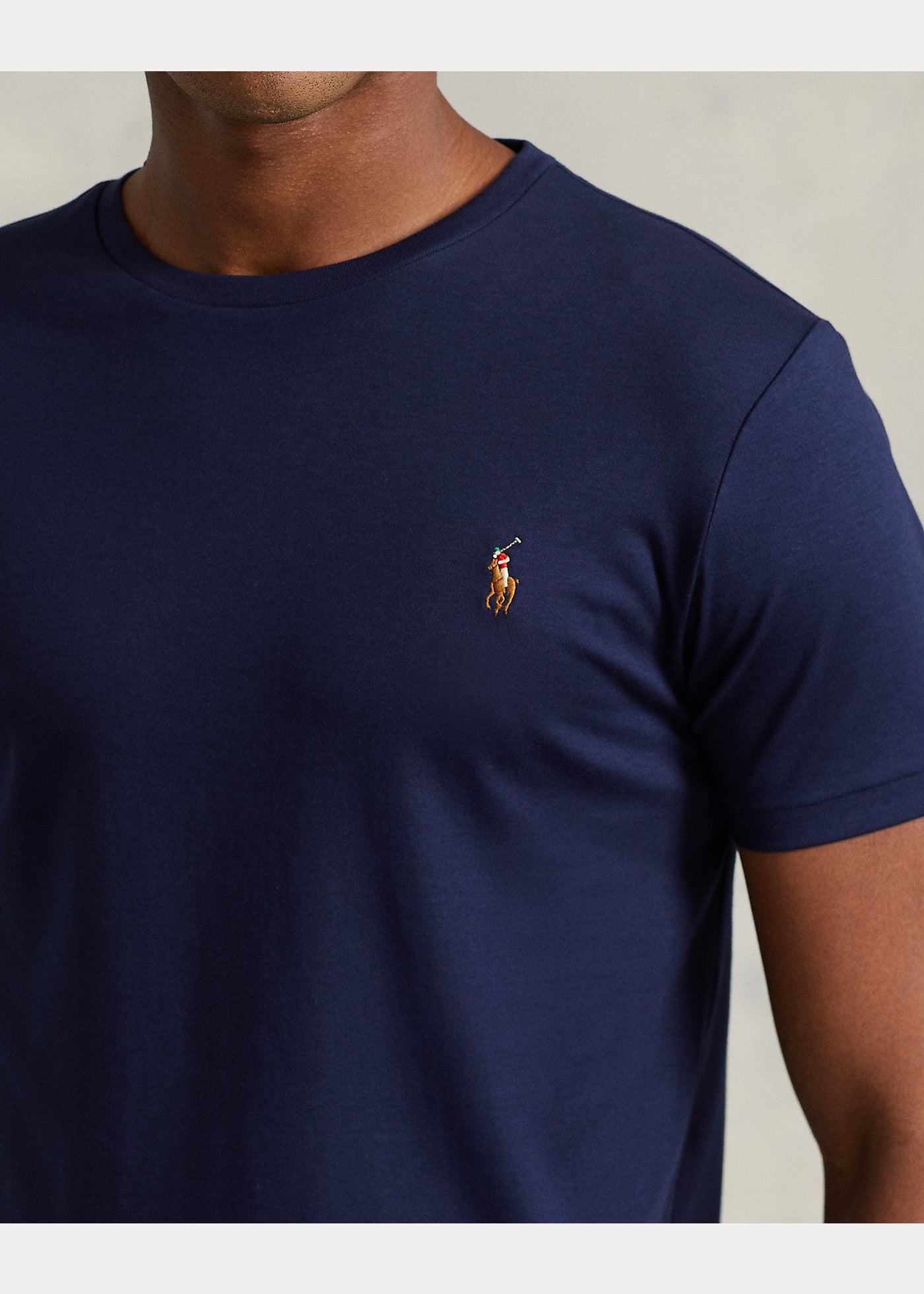 Ralph Lauren Custom Slim Fit T-Shirt από Soft Cotton | Σκούρο Μπλε