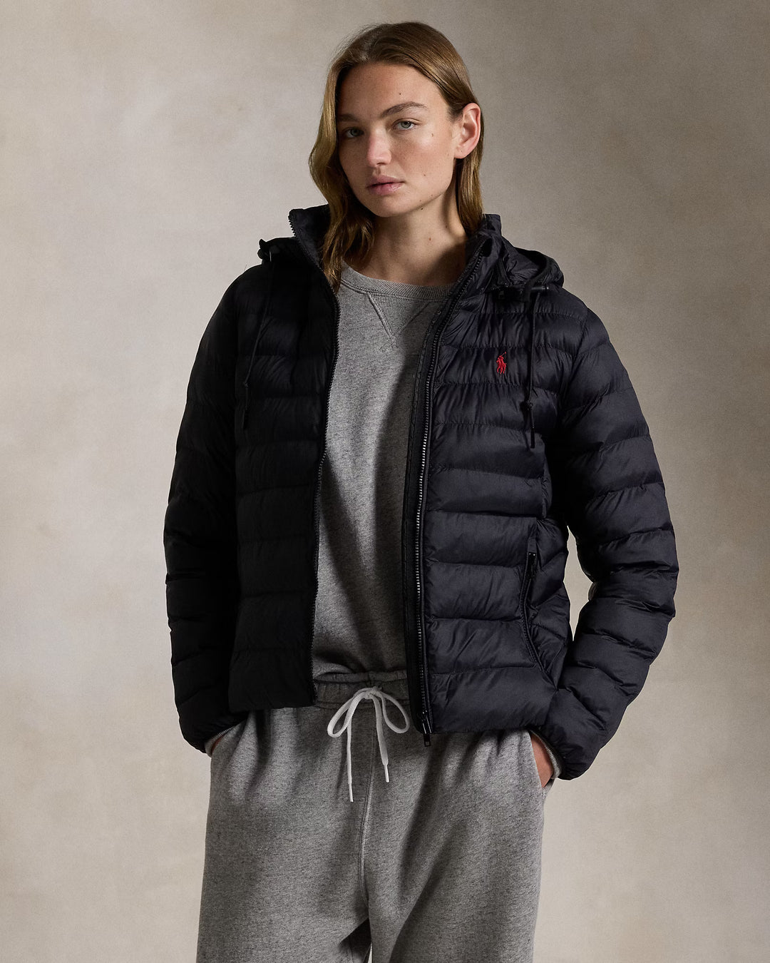 Ralph Lauren Water-Resistant Packable Hooded Jacket | Black
