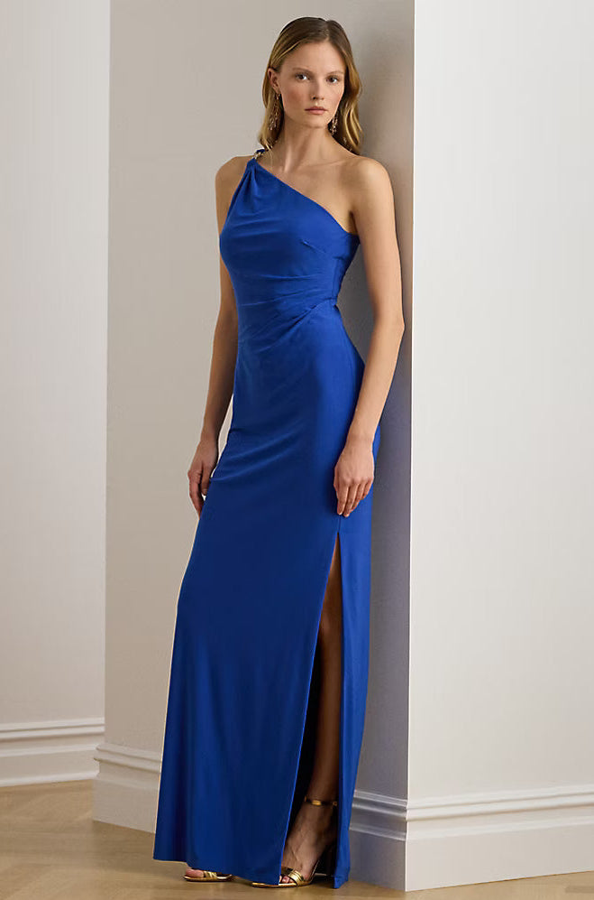 ralph lauren one shoulder dress Lauren Ralph Lauren Jersey One-Shoulder Gown
