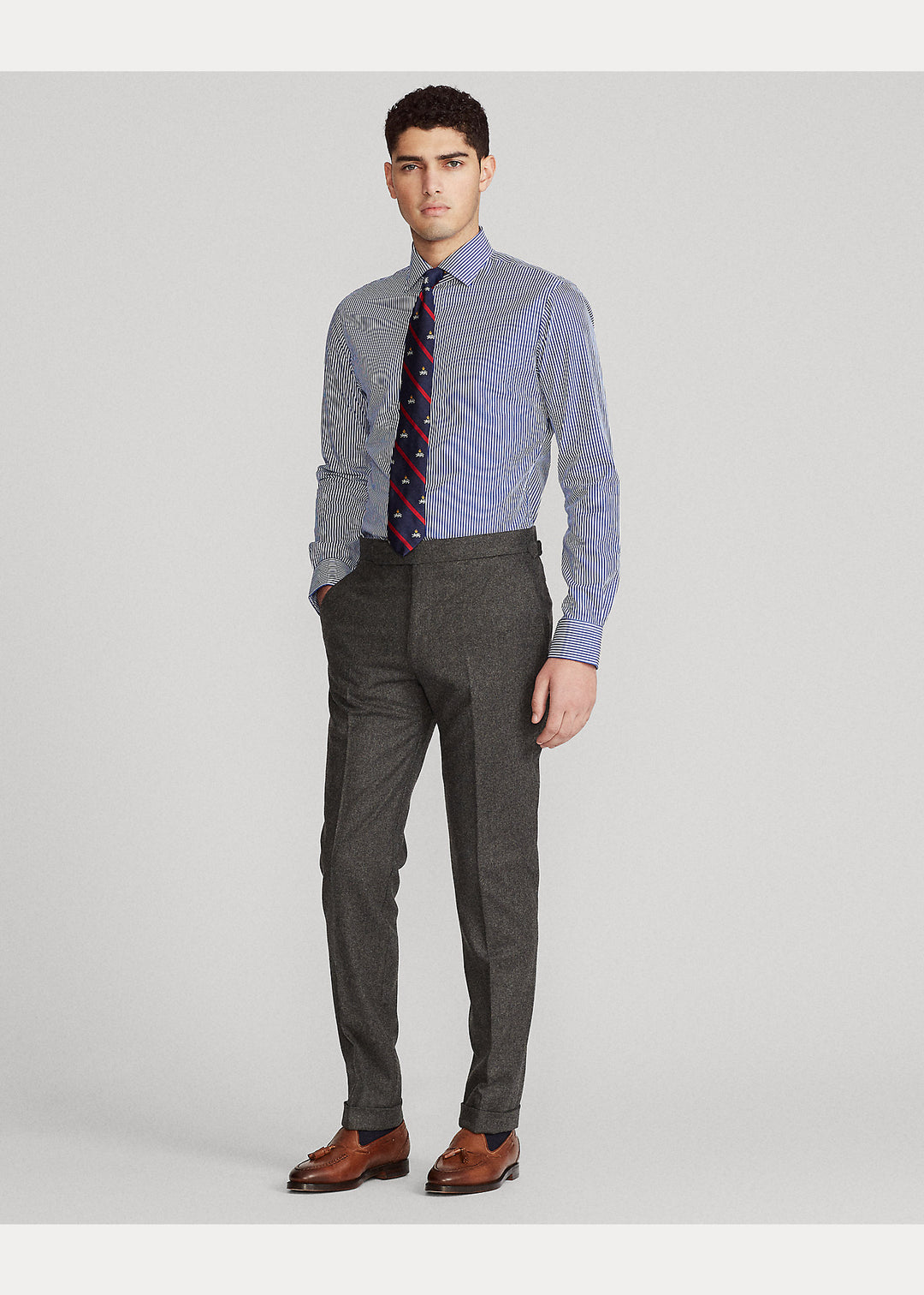 Ralph Lauren Slim Fit Ριγέ Υποκάμισο Ποπλίνα | Μπλε/Λευκό