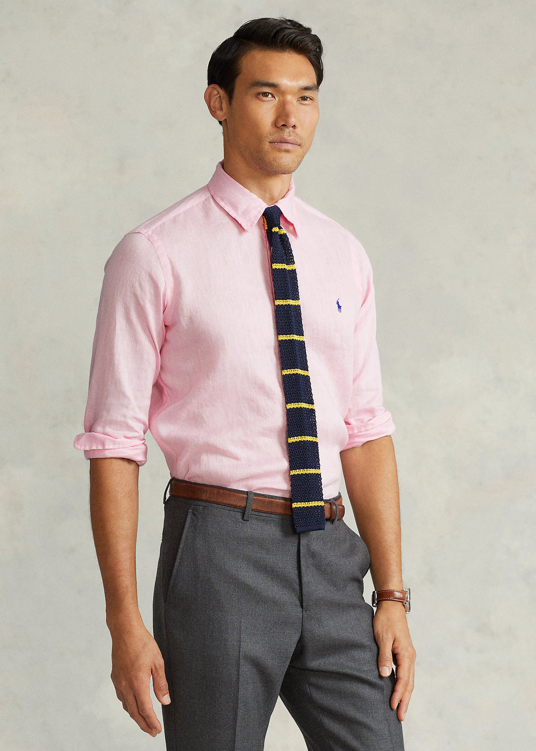 Ralph Lauren Custom Fit Λινό Υποκάμισο | Ροζ
