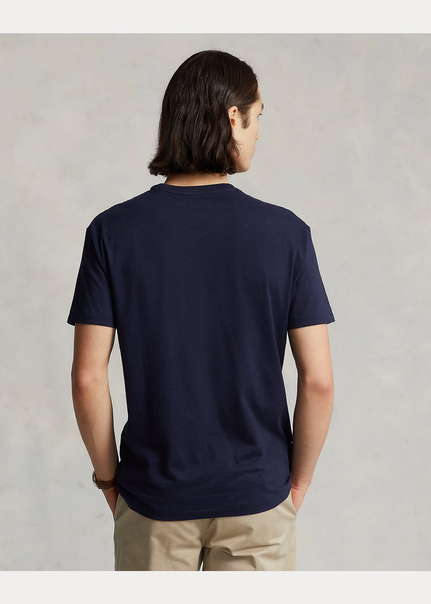 Ralph Lauren Custom Slim Fit Τζέρσει T-Shirt Λαιμόκοψη | Μπλε Σκούρο