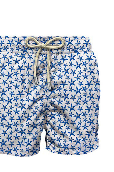 MC2 Saint Barth Lightweight Fabric Swim Shorts Lighting | White/Blue