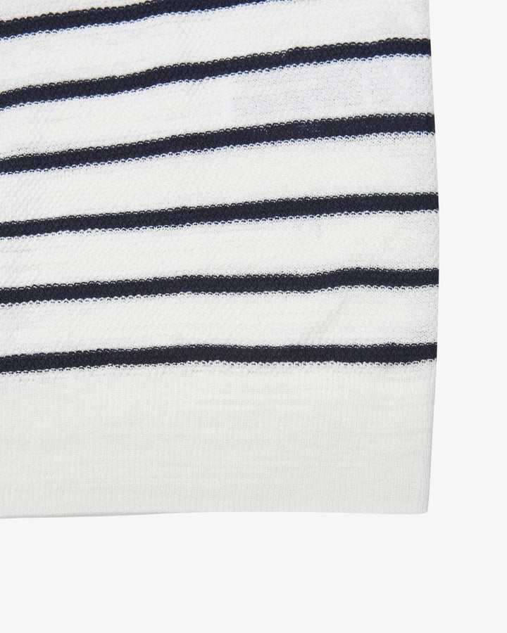 Ralph Lauren Regular Fit Striped Cotton and Linen Polo | White
