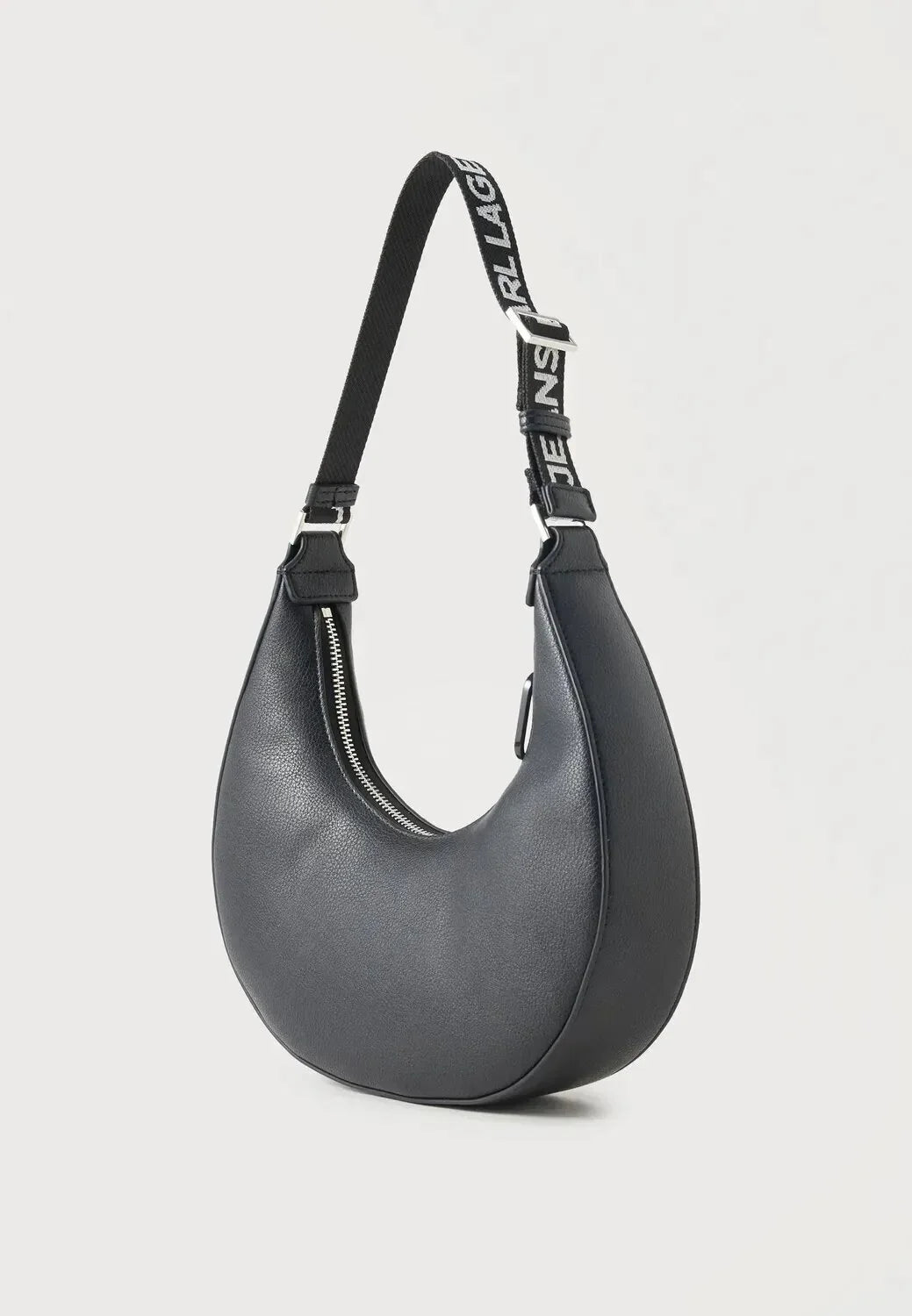 Karl Lagerfeld Box Logo Half Moon Bag | Black