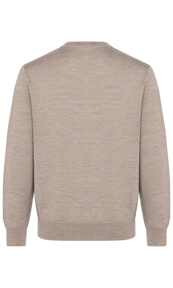 Paul &amp; Shark Summer Wool Crewneck with Alcantara® Shoulder Inserts | Light Grey