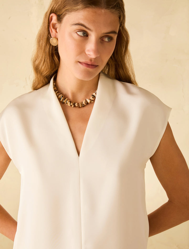 PennyBlack Double Satin Blouse | Ivory