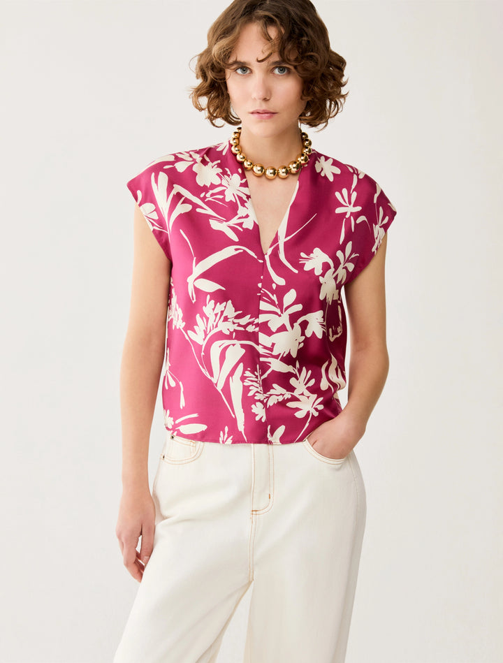 PennyBlack Silk Twill Blouse | Fuchsia