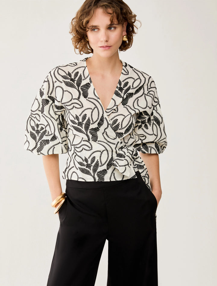 PennyBlack Blouse in Embroidered Muslin | Ivory